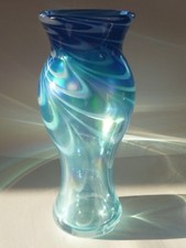 Blue Art Glass Vase -