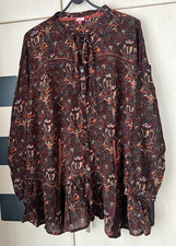 Joe Browns Dark Orange Floral Print Long Sleeve Tunic Size 20. New
