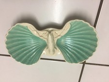 gorgeous vintage turquoise lobster and seashell majolica style dish