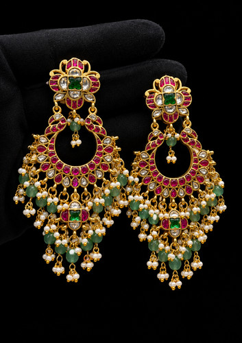Traditional kundan earrings - traditional,