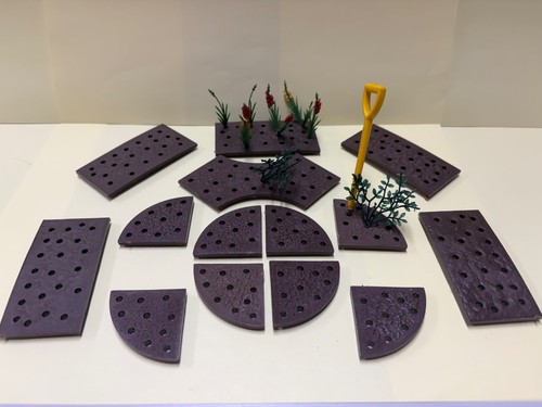Vintage britains flower beds - britains,