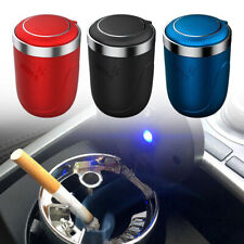 Auto Car Ashtray Cigarette Cup Ash Holder LED Light Lid Portable Multifunction