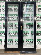 WOODEN FRENCH DOORS BLACK TIMBER USED DOUBLE GLAZED EXTERNAL WOOD EXTERIOR