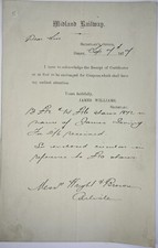 1877 midland railway letter - railway,