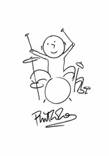 Phil Collins Genesis drawing and signature