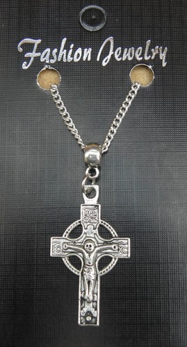 Celtic cross crucifix pendant - cross,