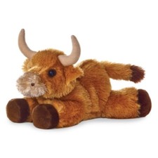 HIGHLAND COW SOFT TEDDY BEAR TOY AURORA FLOPSIES PLUSH CUDDLY 20cm BULL