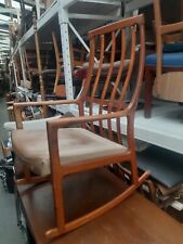 Vintage retro mid century Danish teak wood rocking chair armchair Wegner 60s 70s