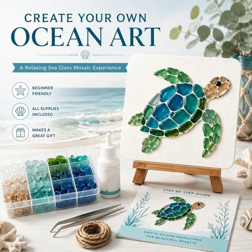 Diy sea glass mosaic art - sea,