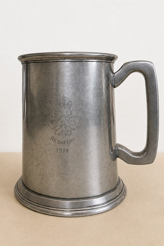 Vintage english pewter tankard - pewter,