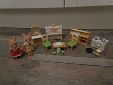 sylvanian families bundle-hopper kangaroo family+lots of furniture+accessories