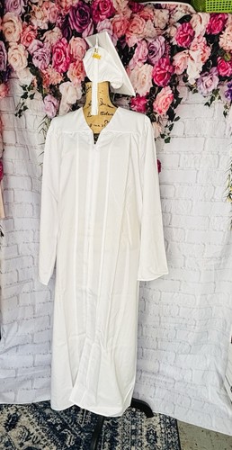 White graduation gown cap - graduation,