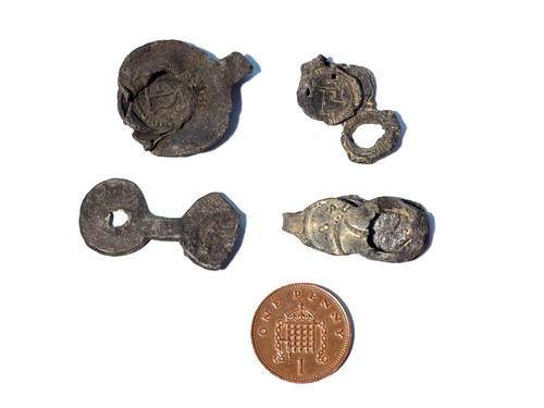 17thc lead cloth seals with - seals,