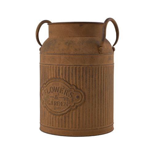 Rustic metal vase vintage milk - metal,