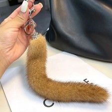 Real Mink Fur Tail Keychain