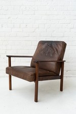Leather and Rosewood Armchair