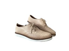 Clarks Shoes Artisan Lace Ups In A Beige Soft Leather Women Size 5 D