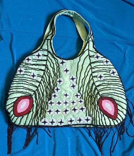 Vintage handcrafted silk bag - handcrafted,