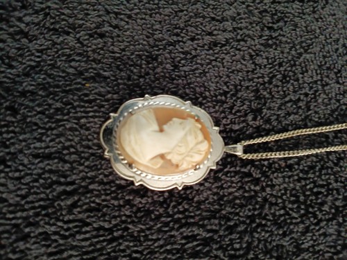 Vintage silver cameo shell - vintage,