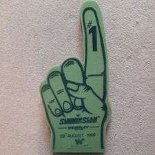 Vintage WWF Summerslam 1992 Foam Finger Retro British Bulldog WWE Rare