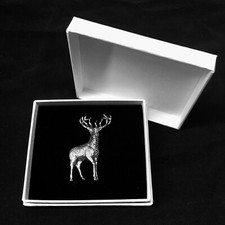 Standing Red Deer Stag Pewter
