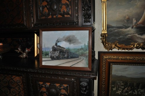 Vintage train painting - train,