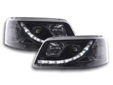 VW T5 Transporter 2003-2009 Black DRL LED Daytime Running Projector Headlights