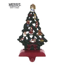 Midwest Importers HOLIDAY TREE 8" Cast Iron Stocking Hanger Cutout Cannon Falls