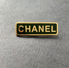 Chanel gold and black colour enamel and metal vintage Employee brooch pin badge