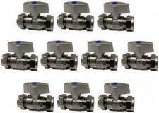 15mm On/Off Handle Full Bore Isolating Valve Hot & Cold Red Blue Insert Packs