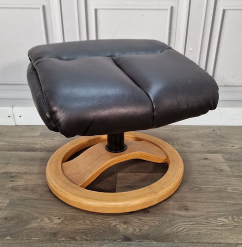 Vintage vinyl footstool - vintage,