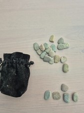 Polished Grey Stone Rune Set - viking, wicca, norse- carved in natural stone