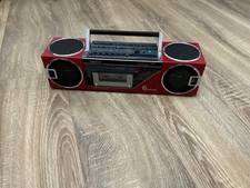 Vintage Sanyo M7740L Boombox Cassette Recorder Radio 4 Woofer 6 Speaker Red RARE