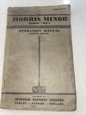MORRIS MINOR OPERATION MANUAL - SEVENTH EXPORT EDITION (1952)