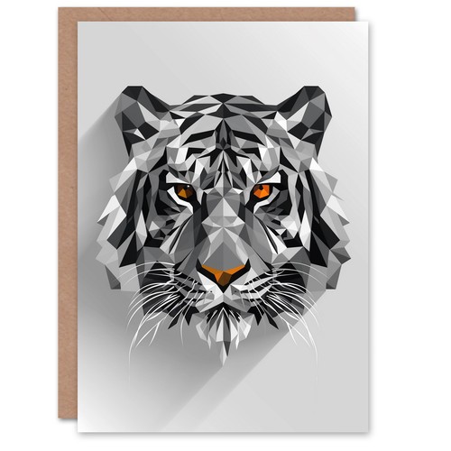 Fierce tiger polygonal - tiger,