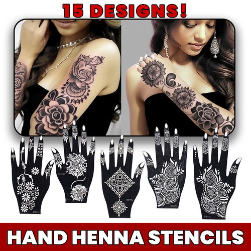 2pcs henna mehndi indian - mehndi, lace