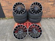 18" MERCEDES C CLASS 2013-2024 C63 STYLE ALLOY WHEELS + TYRES & POLISHED LIP