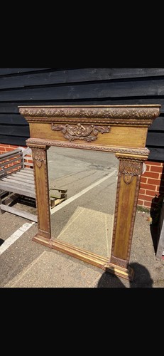 Vintage engraved gold wooden