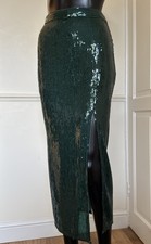 H&M Green Sequin Midi Skirt