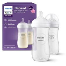 Philips Avent Natural Baby Bottles with Natural Response Nipples-330ml (2 pack)