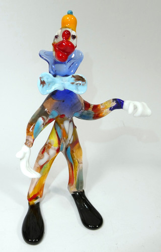 Vintage murano glass clown - glass,