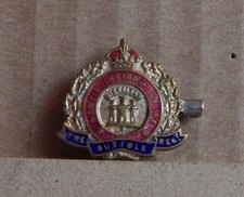 WW2 The Suffolk Regiment Sweetheart brooch Gilt & Enamel  2.5cm's