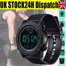 Men Women LED Digital Sports Watch Stopwatch Date Military Watches Daily Work UK