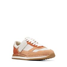 BNIB Clarks Girls CRAFT RUN TOR O Sandstone Combi Suede Trainers