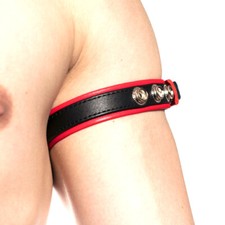 PROWLER RED LEATHER BICEP BAND