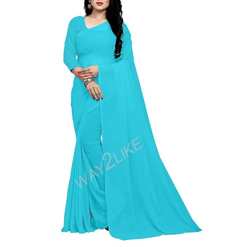 Georgette plain saree blouse - plain,