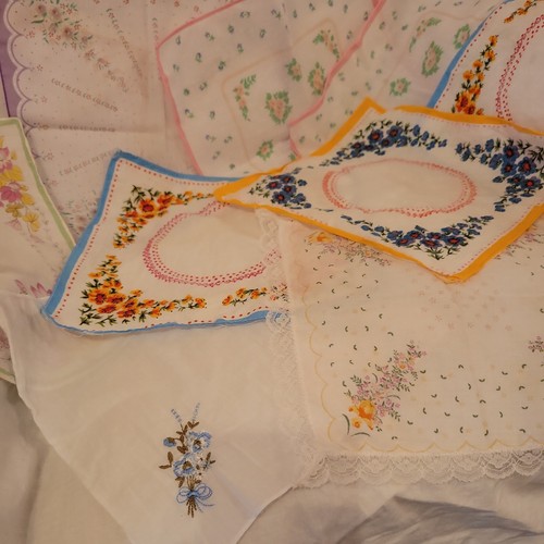 Job lot vintage handkerchiefs - vintage,