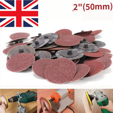 100Pcs Type R Roll Lock Quick Change Discs Die Grinder Sanding Pads 2" 50mm 