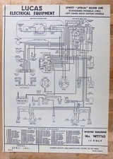 Original LUCAS Jowett Javelin Standard LHD Wiring Diagram 1951 W77762