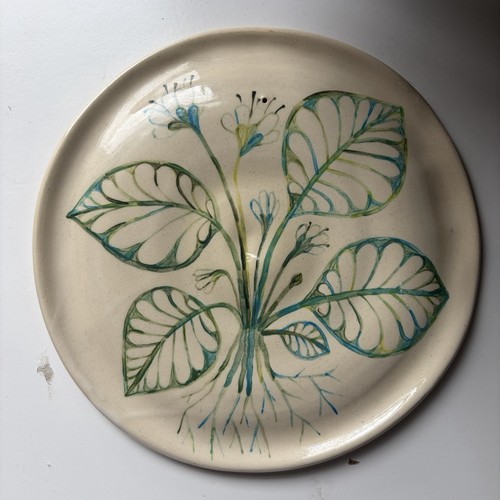 Signed studio pottery plate - studio,